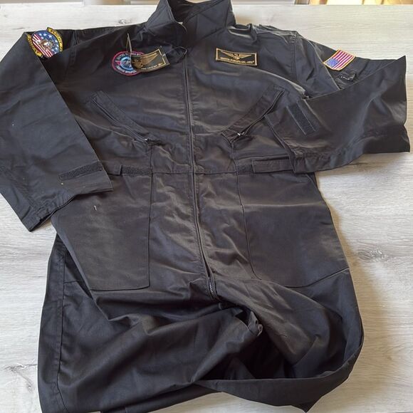 Mil-Tec US Flight Coverall w/ Patches Mens Aircrew Flightsuit Airforce Black Nwt - Picture 3 of 5